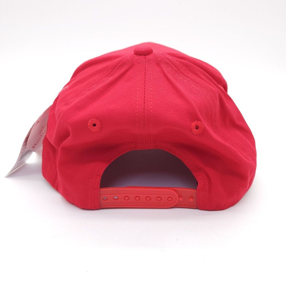 Budweiser Bud King Of Beers Pacsun Snapback Trucker Hat Red Embroidered Ball Cap - Picture 5 of 7